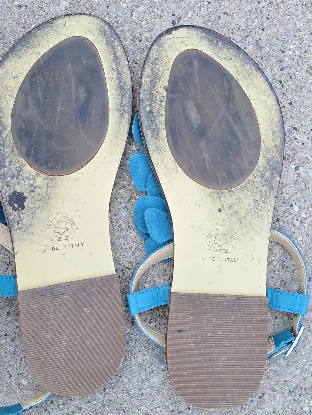 Garnet Hill Sandals Sz 7 Leather Thong Sandals Strappy Boho Vacation Resort - Picture 10 of 11